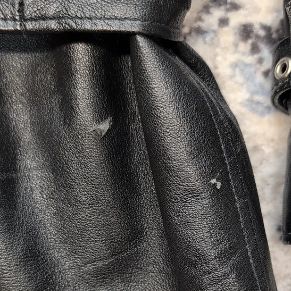 Schott NYC Perfecto Leather Motorcycle Jacket 16 Black Belted USA Made Vintage - Picture 8 of 12